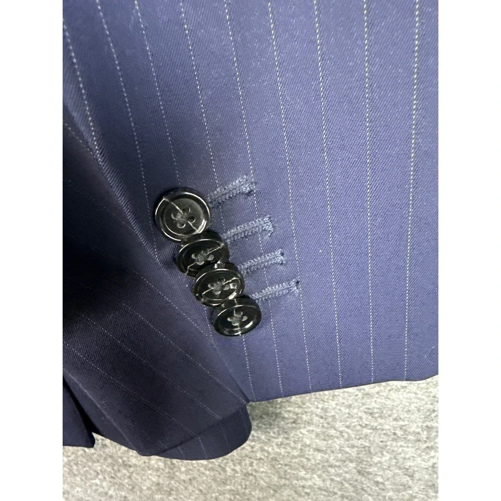 Banana Republic Navy Pinstripe Slim Fit 2 Button Notch Lapel‎ Blazer Jacket 40 R